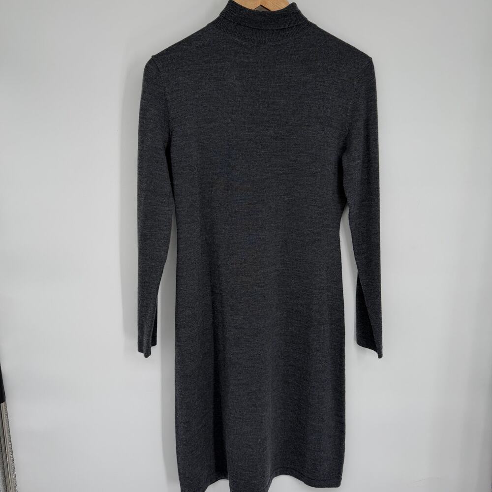 Garnet Hill Sweater Dress Womens Small Gray Merino Wool Heritage Preppy Layering